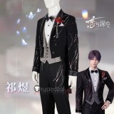 Love and Deepspace Rafayel Wedding Suit Black Cosplay Costume