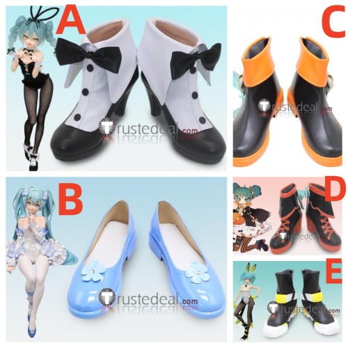 Vocaloid Miku Bunny Butterfly Flower Fairy Halloween Cosplay Boots Shoes