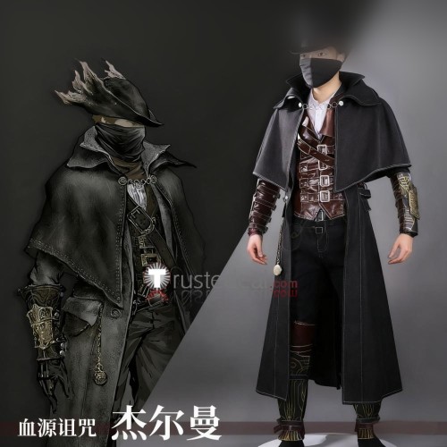 Bloodborne The Hunter Gehrman Black Cosplay Costume 3