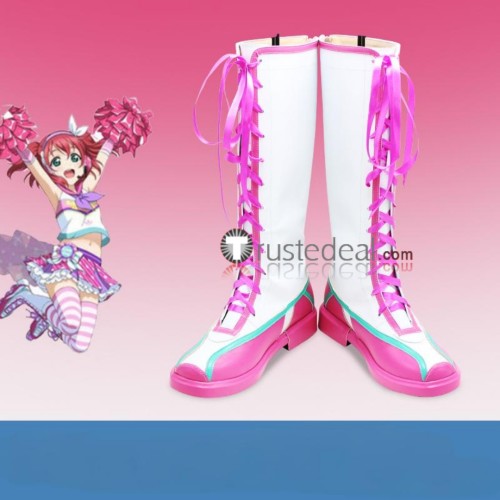 Love Live Sunshine Aqours Cheerleaders Awakening Chika Riko You Yoshiko Hanamaru Ruby Kanan Mari Dia Cosplay Boots Shoes