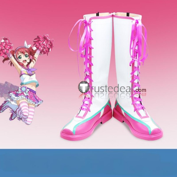 Love Live Sunshine Aqours Cheerleaders Awakening Chika Riko You Yoshiko Hanamaru Ruby Kanan Mari Dia Cosplay Boots Shoes