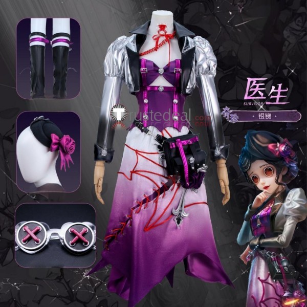 Identity V Doctor Emily Dyer Antimony Purple Cosplay Costume