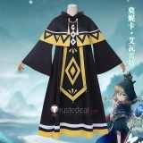 Silent Witch Monica Everett Magic Robe Black Purple Cosplay Costume