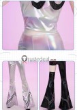 Panty Stocking with Garterbelt Polyester Polyurethane‌ Silver Black Cosplay Costume