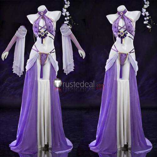 Genshin Impact Raiden Ei Shogun Dancing Dress Purple Cosplay Costume