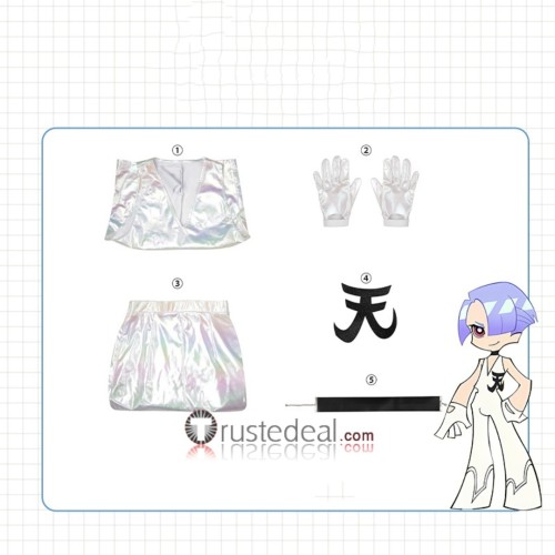 Panty Stocking with Garterbelt Polyester Polyurethane‌ Silver Black Cosplay Costume