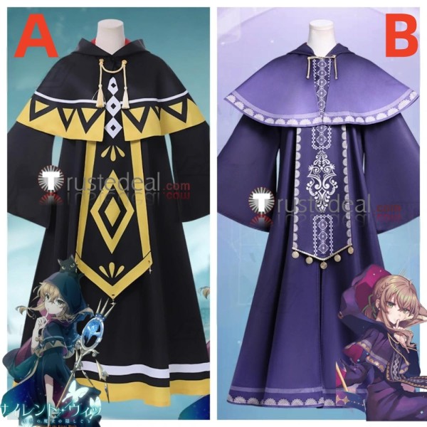 Silent Witch Monica Everett Magic Robe Black Purple Cosplay Costume