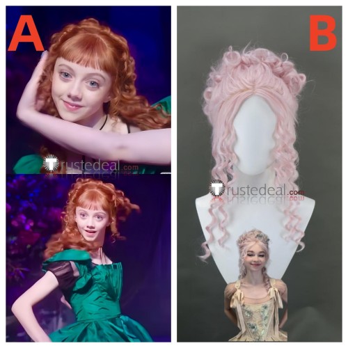 Wednesday Season 2 Agnes Enid Dance Brown Pink Styled Cosplay Wig