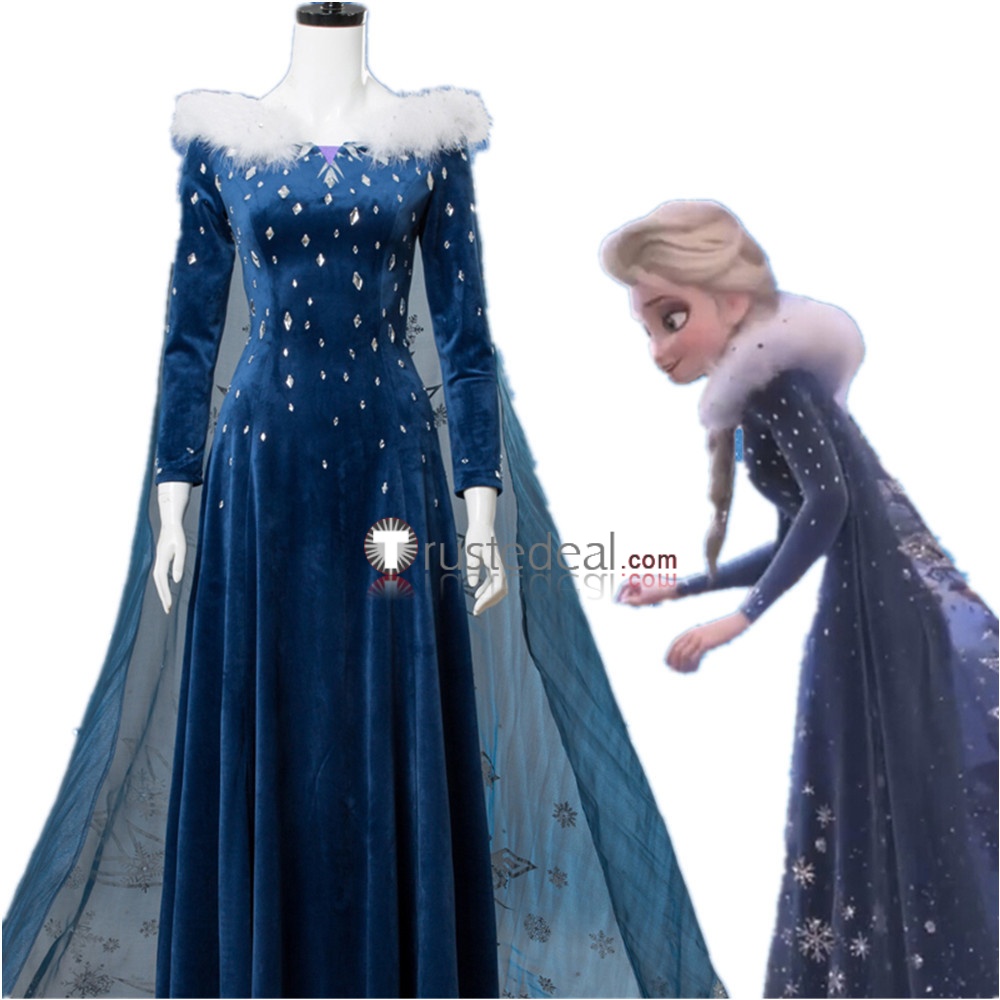 Olaf's Frozen Adventure Anna and Elsa Dress Cosplay Costumes