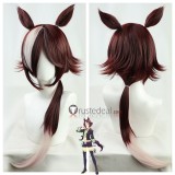 Uma Musume Pretty Derby Wonder Acute Vodka Fuji Kiseki Aston Machan Brown Black Cosplay Wigs