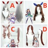 Uma Musume Pretty Derby Tamamo Cross King Halo Matikanetannhauser Hokko Tarumae Grey Brown Cosplay Wigs