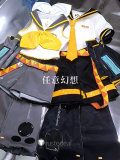 Vocaloid Original Kagamine Rin Len Cosplay Costume Patent Leather