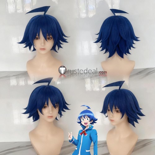 Mairimashita Iruma kun Iruma Suzuki Atri Blue Black Styled Cosplay Wig