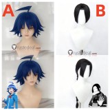 Mairimashita Iruma kun Iruma Suzuki Atri Blue Black Styled Cosplay Wig
