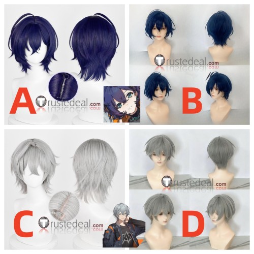 Zenless Zone Zero ZZZero Wise Belle Blue Grey Styled Cosplay Wig