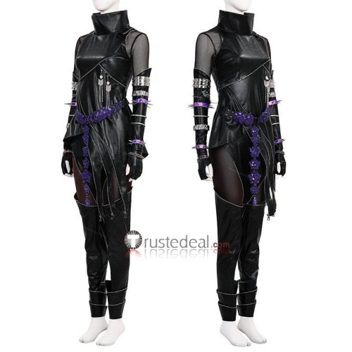KPop Demon Hunters Mira Battle Combat Black Suit Cosplay Costume