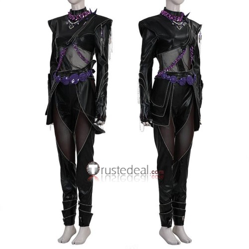 KPop Demon Hunters Rumi Battle Combat Black Suit Cosplay Costume