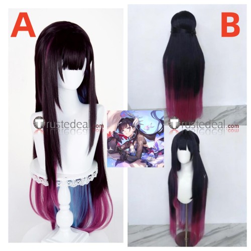Honkai Star Rail Hysilens Black Purple Styled Cosplay Wig