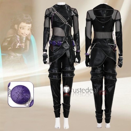 KPop Demon Hunters Zoey Battle Combat Black Suit Cosplay Costume