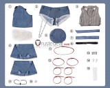 Neon Genesis Evangelion Rei Ayanami Figurine Denim Cosplay Costume