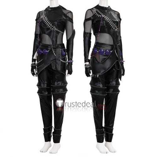 KPop Demon Hunters Zoey Battle Combat Black Suit Cosplay Costume