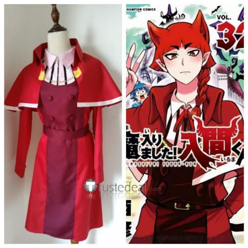 Mairimashita Iruma kun Osamu Nishi Red Outfit Cosplay Costume