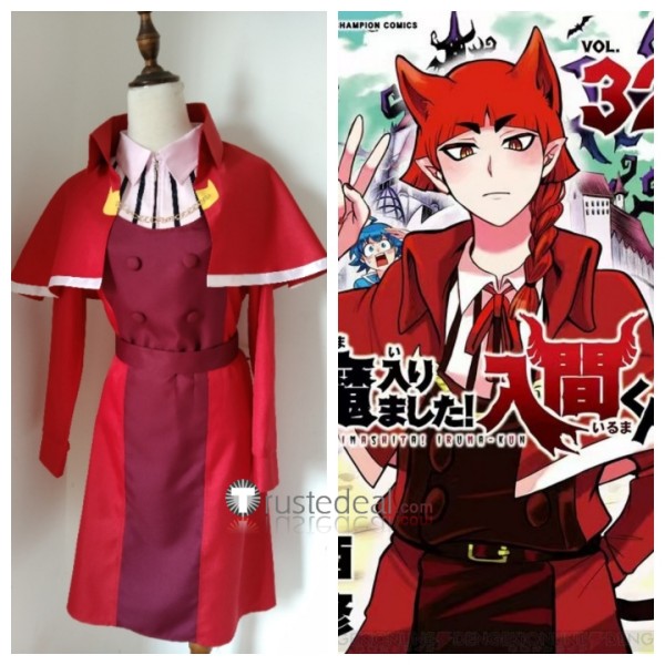 Mairimashita Iruma kun Osamu Nishi Red Outfit Cosplay Costume