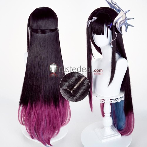 Honkai Star Rail Hysilens Black Purple Styled Cosplay Wig