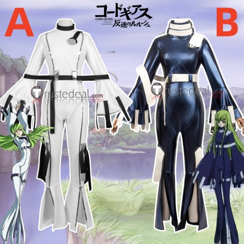 Code Geass C.C. CC White Blue Suit Cosplay Costume 3