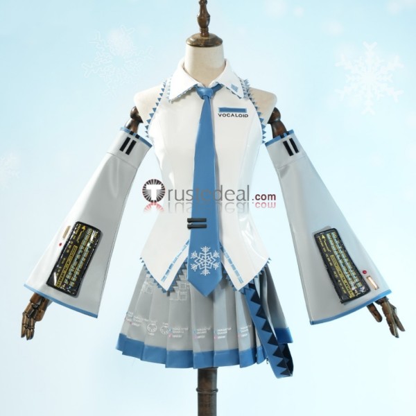 Vocaloid Hatsune Miku Snow Miku Leather Cosplay Costume