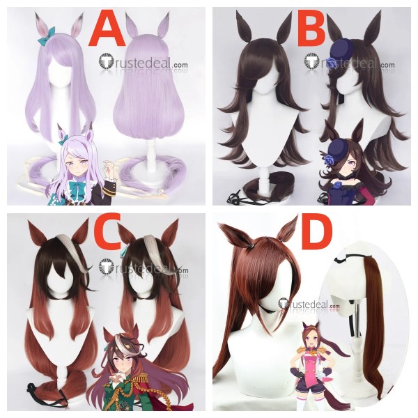 Uma Musume Pretty Derby Mejiro McQueen Rice Shower Symboli Rudolf Sakura Bakushin O Brown Purple Cosplay Wig