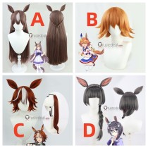 Uma Musume Pretty Derby Satono Diamond Matikanefukukitaru Bamboo Memory Zenno Rob Roy Brown Orange Grey Cosplay Wigs