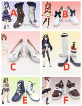 Uma Musume Pretty Derby Zenno Rob Roy Aston Machan Calstone Light O Mejiro Palmer King Halo Brown White Cosplay Boots Shoes