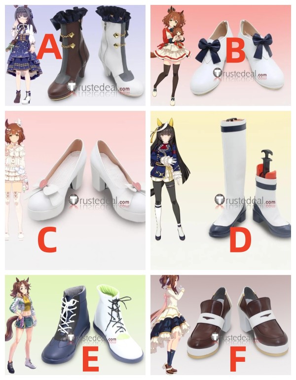 Uma Musume Pretty Derby Zenno Rob Roy Aston Machan Calstone Light O Mejiro Palmer King Halo Brown White Cosplay Boots Shoes