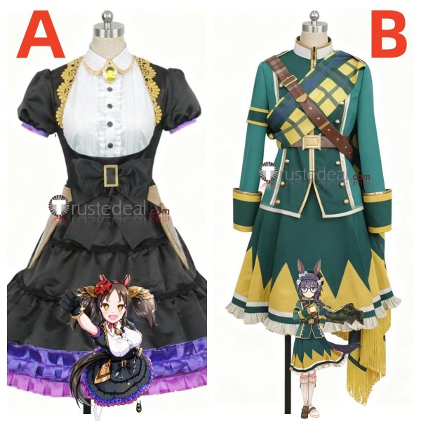 Uma Musume Pretty Derby The Decisive Marvelous Sunday Zenno Rob Roy Black Green Outfit Cosplay Costume