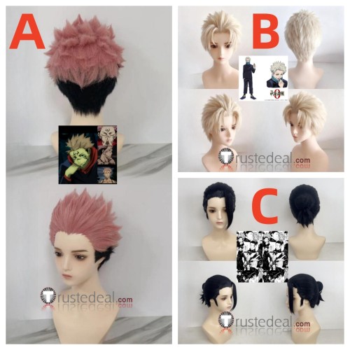 Jujutsu Kaisen Ryomen Sukuna Toge Inumaki Suguru Geto Pink Beige Black Styled Cosplay Wig