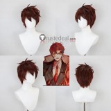 Library Of Ruina Lowell Brown Red Styled Cosplay Wig