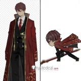 Library Of Ruina Lowell Brown Red Styled Cosplay Wig