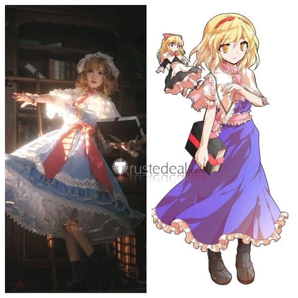 Touhou Project Alice Margatroid Blue Lolita Dress Cosplay Costume