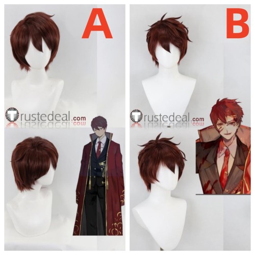 Library Of Ruina Lowell Brown Red Styled Cosplay Wig