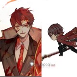 Library Of Ruina Lowell Brown Red Styled Cosplay Wig