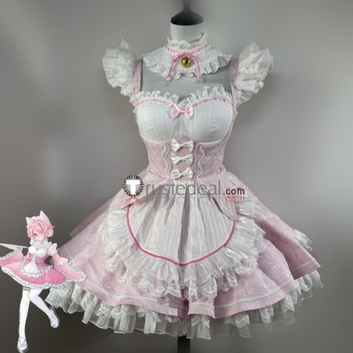 Re Zero Kara Hajimeru Isekai Seikatsu Twins Rem Ram Pink Maid Lolita Cosplay Costume