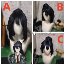 Limbus Company Hong Lu Lace Front Dark Blue Styled Cosplay Wig