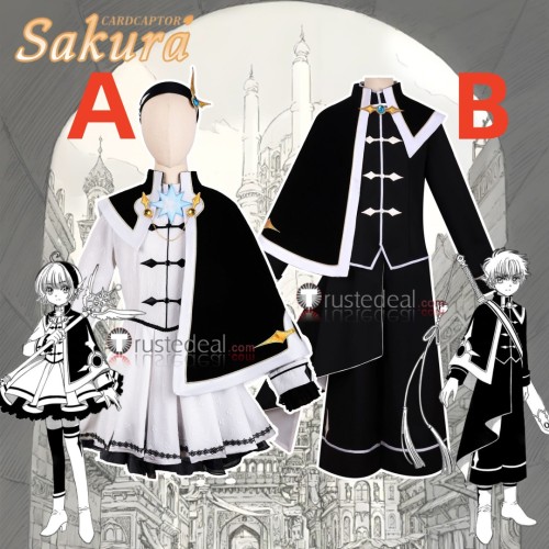 Cardcaptor Sakura Syaoran Li  Sakura Black White Cosplay Costumes