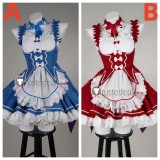 Re Zero Kara Hajimeru Isekai Seikatsu Twins Rem Ram Blue Red Maid Lolita Cosplay Costume