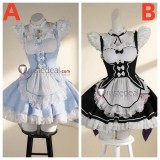 Re Zero Kara Hajimeru Isekai Seikatsu Twins Rem Ram Blue Black Maid Lolita Cosplay Costume