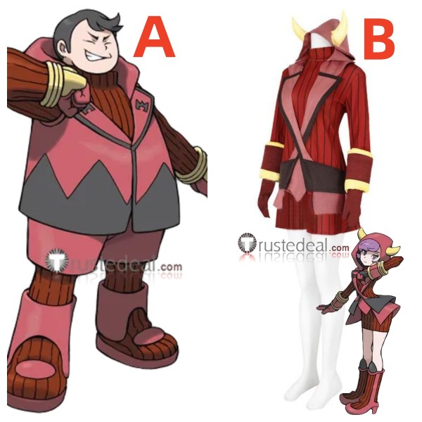 Pokemon Team Magma Courtney Tabitha Red Cosplay Costumes
