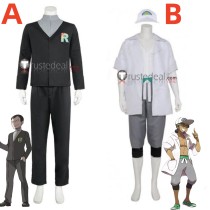 Pokemon Sun and Moon Team Rainbow Rocket Leader Giovanni Professor Kukui Cosplay Costumes