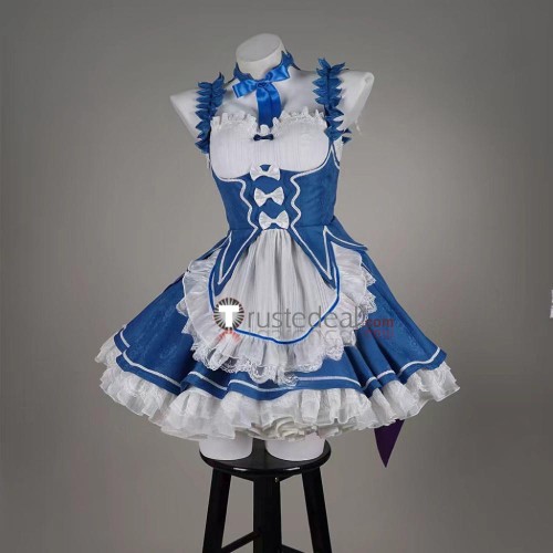 Re Zero Kara Hajimeru Isekai Seikatsu Twins Rem Ram Blue Red Maid Lolita Cosplay Costume
