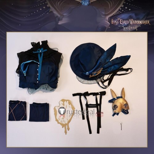 Reverse 1999 Vertin Long Eared Watch Maker Blue Dress Cosplay Costume